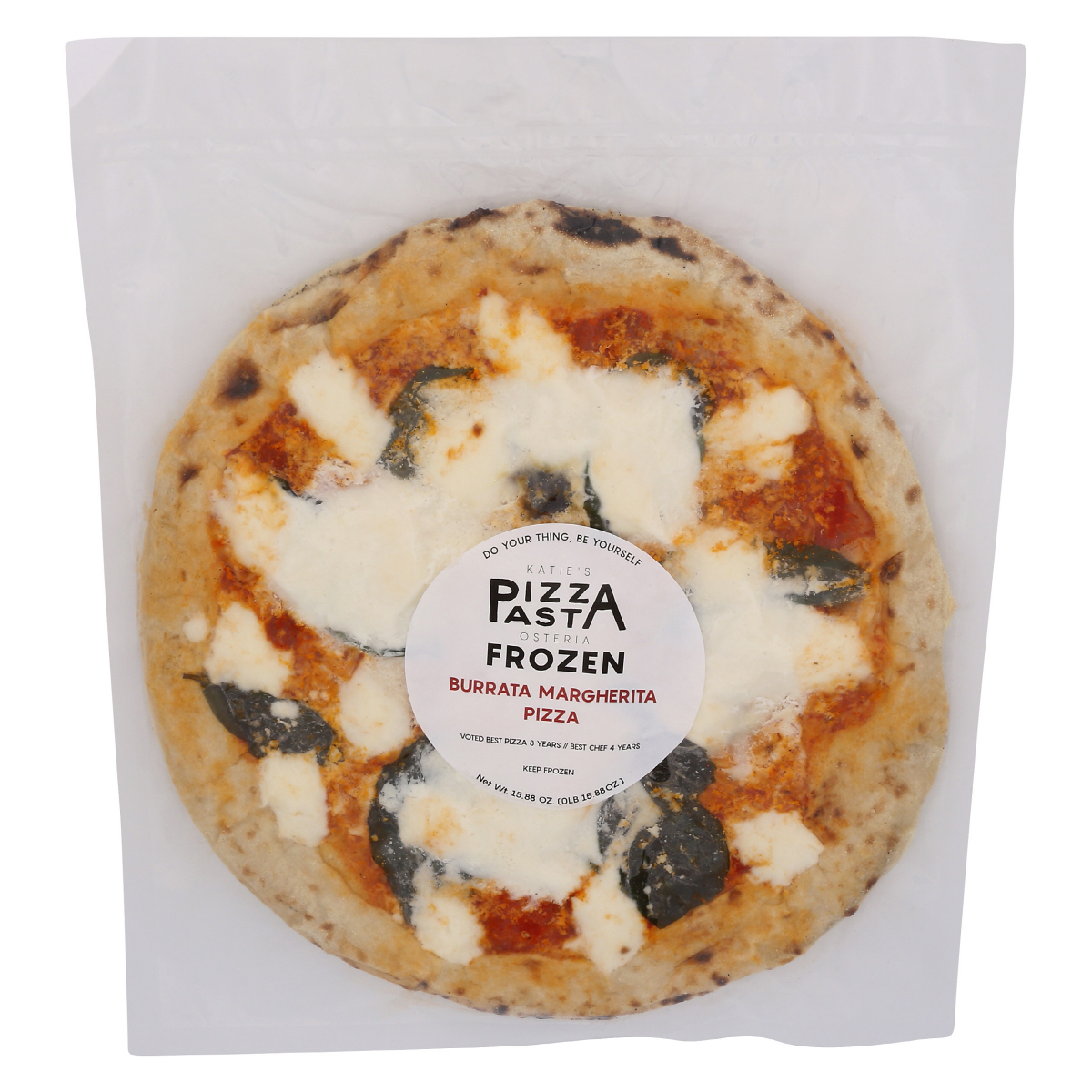 slide 1 of 5, Katie's Pizza Wood Fired Burrata Margherita Pizza, 15.88 oz