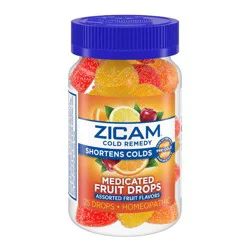 Zicam Cold Remedy Zinc Medicated Fruit Drops, Assorted Flavors, Homeopathic, Cold Shortening Medicine, Shortens Cold Duration, 25 Count