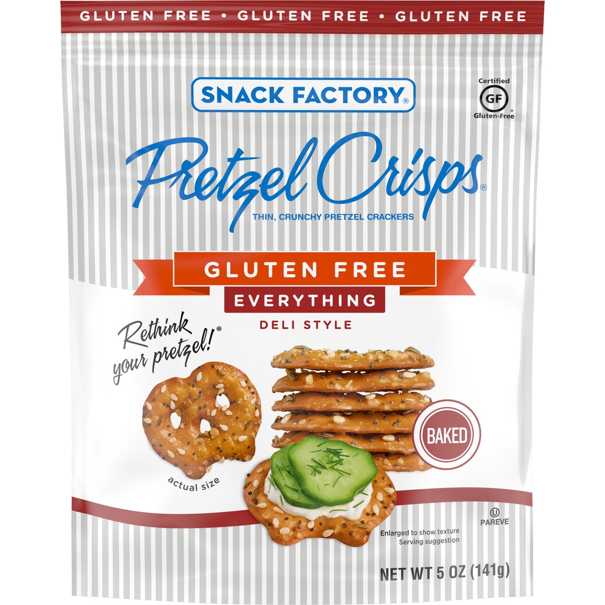 slide 1 of 11, Snack Factory Gluten Free Everything 3 Hole Pretzel Crisps, 5 oz