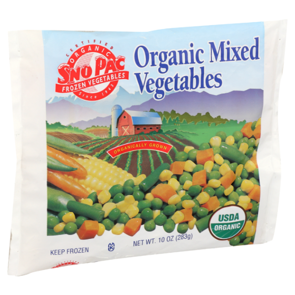 slide 1 of 1, Sno Pac Organic Mixed Vegetables, 10 oz