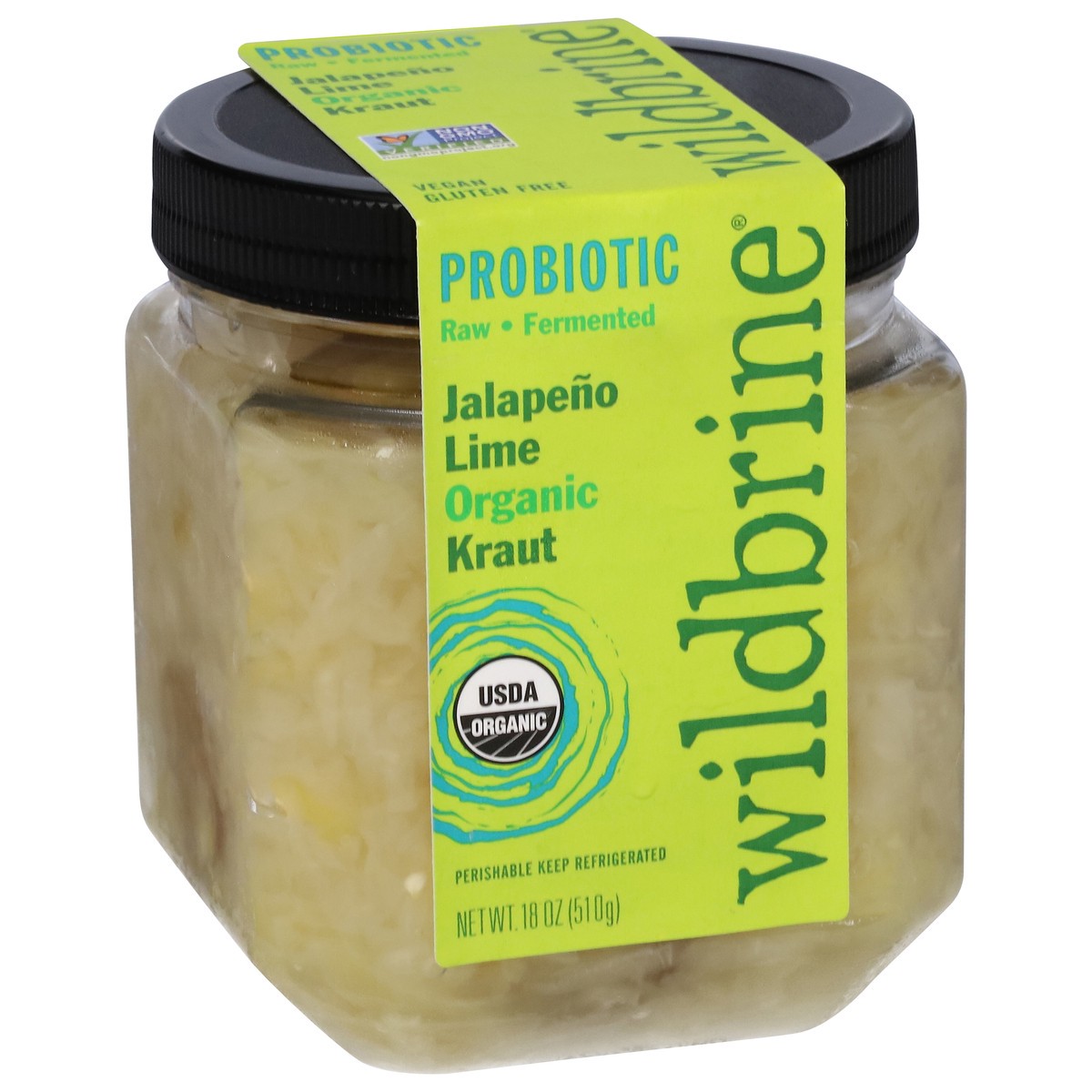 slide 7 of 9, Wildbrine Organic Probiotic Jalapeno Lime Kraut 18 oz, 18 oz