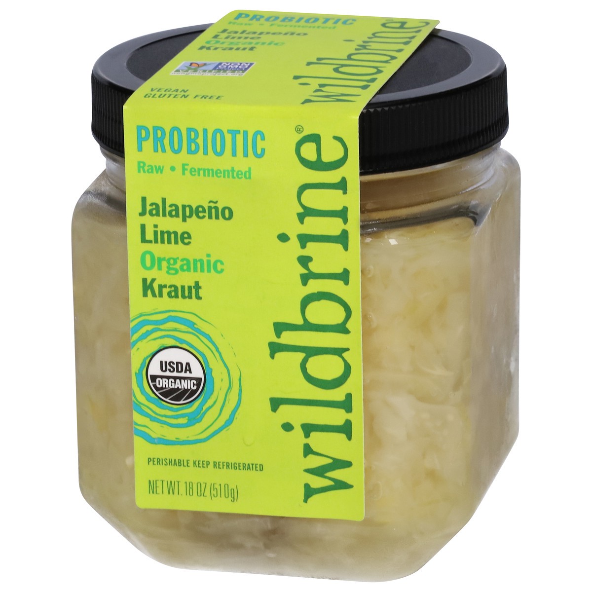 slide 6 of 9, Wildbrine Organic Probiotic Jalapeno Lime Kraut 18 oz, 18 oz