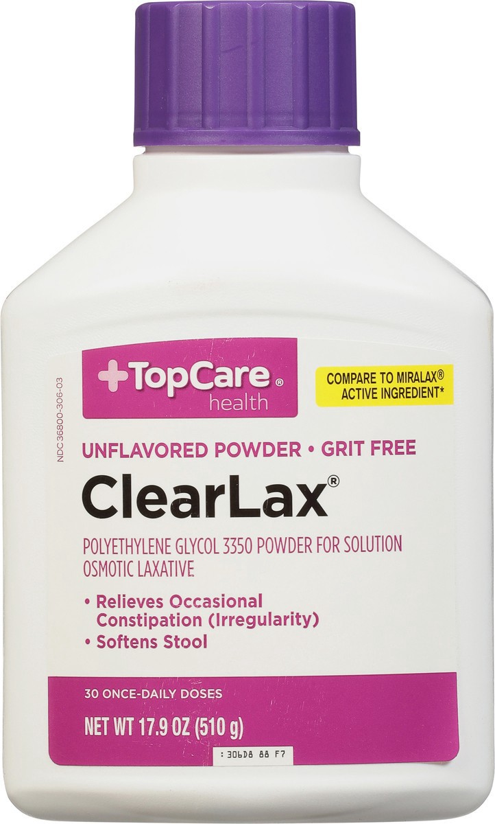 slide 2 of 15, TopCare Health Powder Unflavored ClearLax 17.9 oz, 17.9 oz