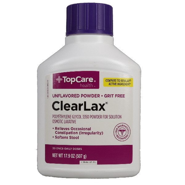 slide 1 of 15, TopCare Health Powder Unflavored ClearLax 17.9 oz, 17.9 oz