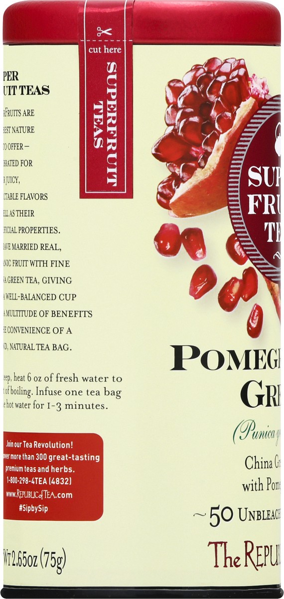 slide 8 of 12, The Republic of Tea SuperFruit Bags Pomegranate Green Green Tea - 50 ct, 50 ct