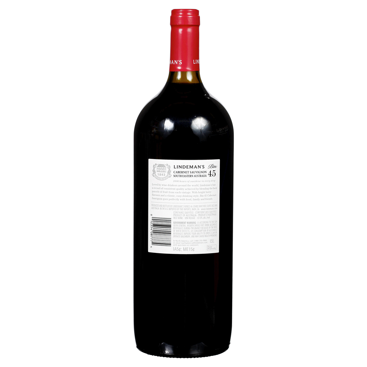 slide 2 of 2, Lindeman's Cabernet Sauvignon Bin 45, 1.5 liter