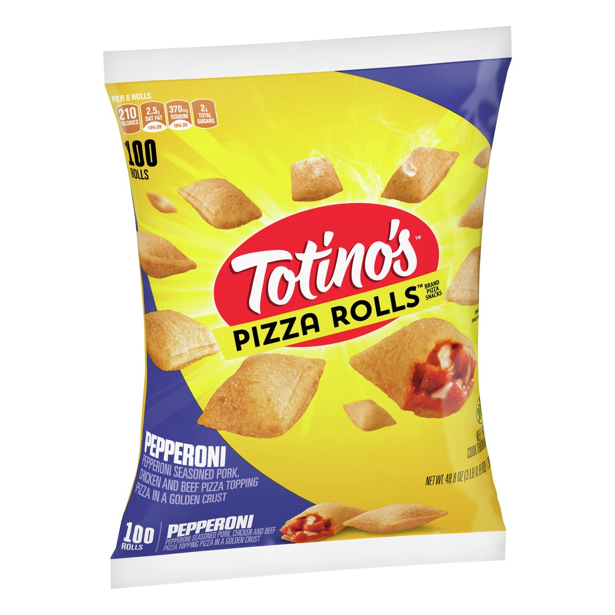 slide 9 of 9, Totino's Pizza Rolls, Pepperoni Flavored, Frozen Snacks, 48.85 oz, 100 ct, 100 ct