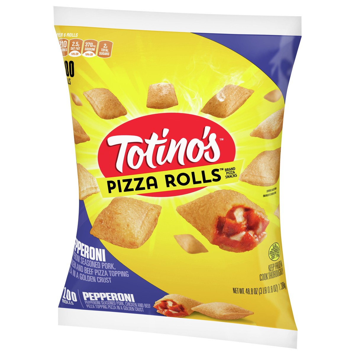 slide 3 of 9, Totino's Pizza Rolls, Pepperoni Flavored, Frozen Snacks, 48.85 oz, 100 ct, 100 ct