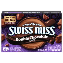 Swiss Miss Double Chocolate Flavor Hot Cocoa Mix, 1.18 oz. 6-Count Envelopes
