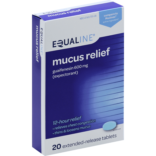 slide 1 of 1, Equaline Mucus Relief 600mg, 20 ct