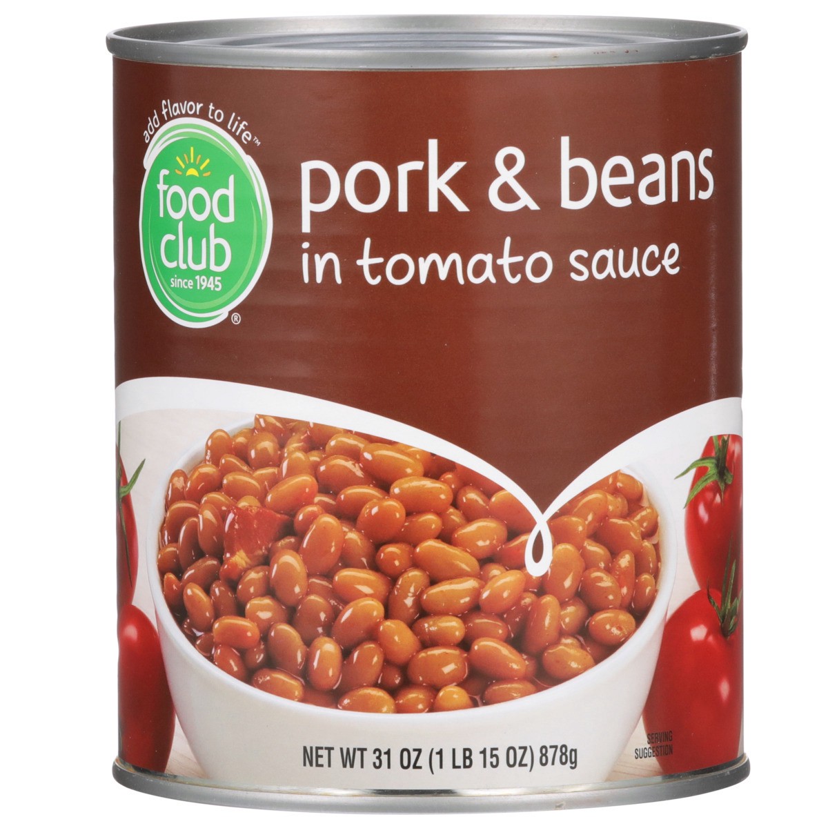 slide 8 of 9, Food Club Pork & Beans In Tomato Sauce, 31 oz