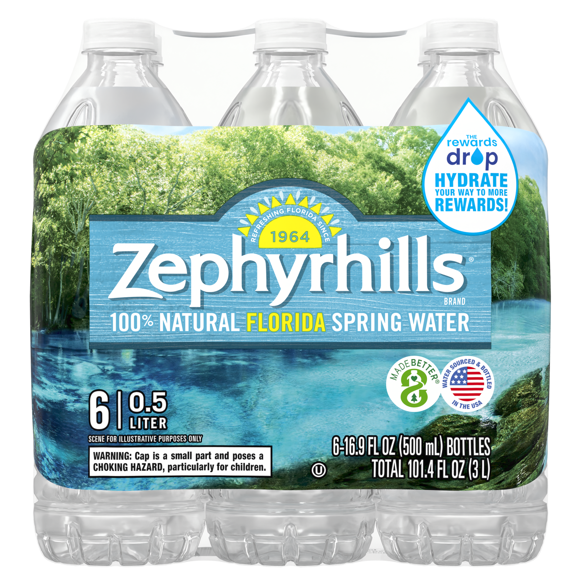 slide 4 of 5, ZEPHYRHILLS Brand 100% Natural Spring Water- 16.9 fl oz, 16.9 fl oz