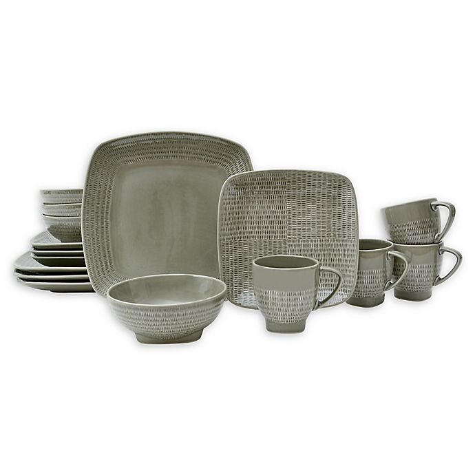 slide 1 of 7, Sango Forge Dinnerware Set - Taupe, 16 ct