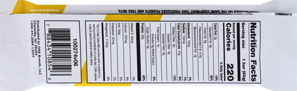 slide 12 of 12, ONE Lemon Cake Flavored Protein Bar, 2.12 oz, 60 gram