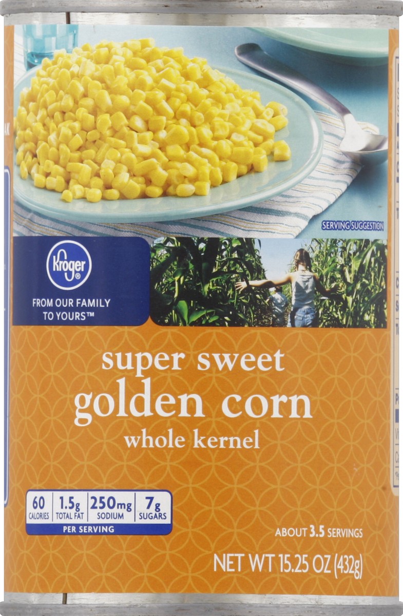 slide 6 of 6, Kroger Super Sweet Whole Kernel Golden Corn, 15.25 oz