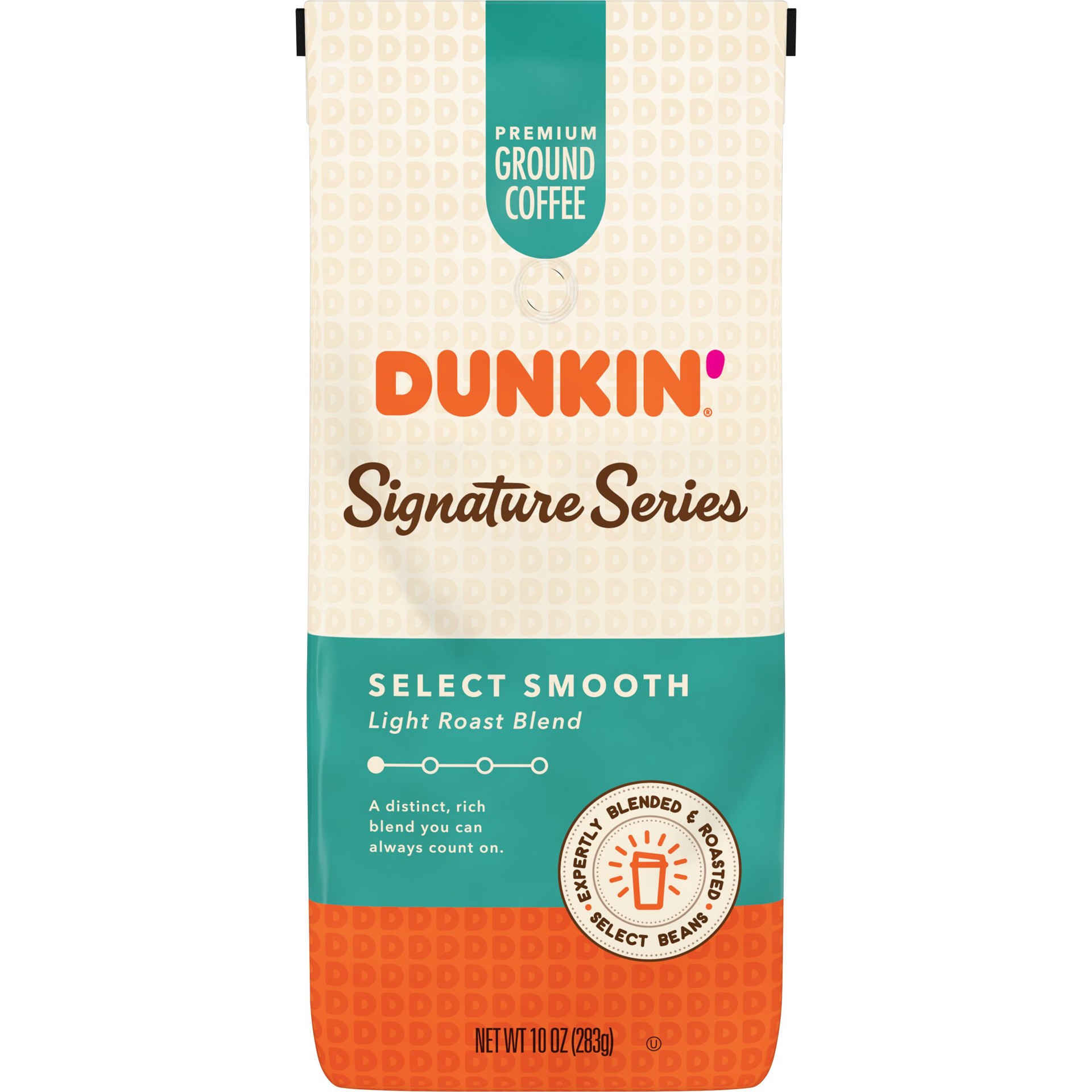 slide 1 of 5, Dunkin' Signature Series Smooth Blend, Light Roast Coffee, 10 oz