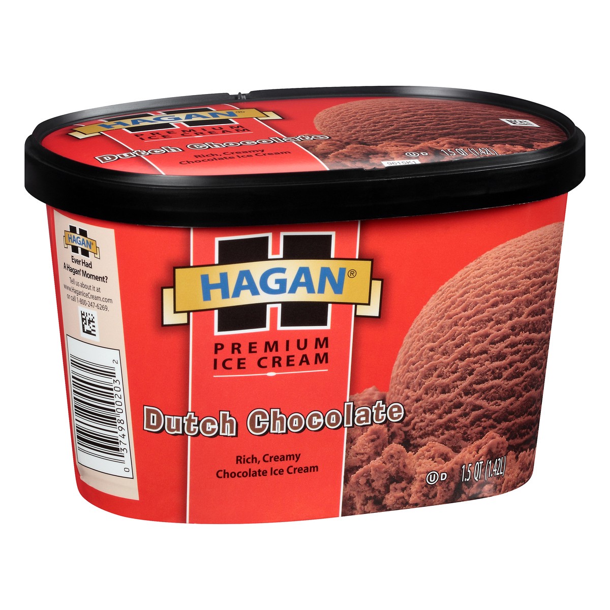 slide 2 of 10, Hagan Dutch Chocolate Premium Ice Cream 1.5 qt. Tub, 1.42 liter