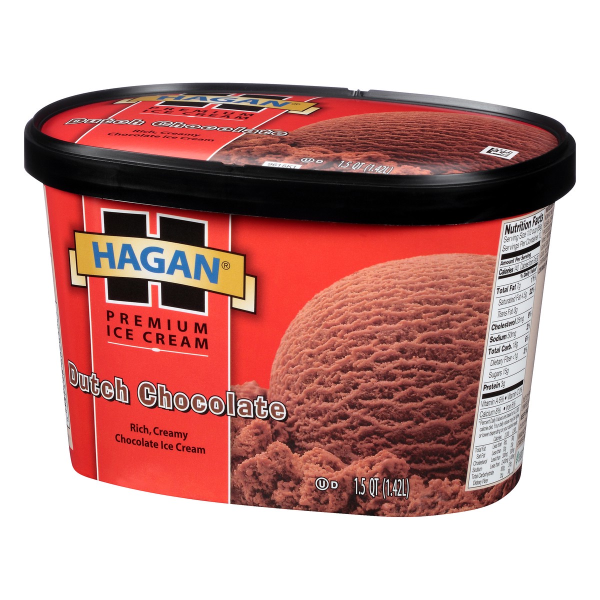 slide 3 of 10, Hagan Dutch Chocolate Premium Ice Cream 1.5 qt. Tub, 1.42 liter