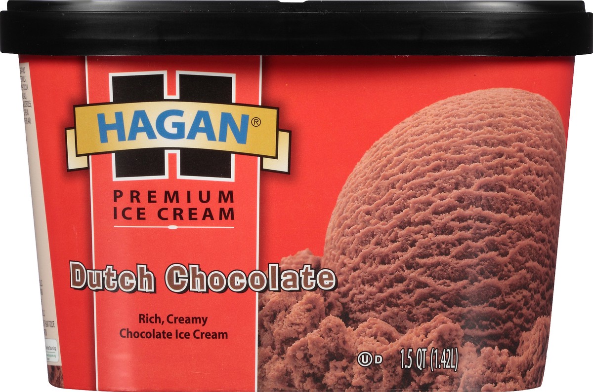 slide 5 of 10, Hagan Dutch Chocolate Premium Ice Cream 1.5 qt. Tub, 1.42 liter