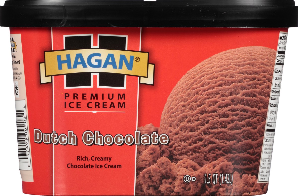 slide 10 of 10, Hagan Dutch Chocolate Premium Ice Cream 1.5 qt. Tub, 1.42 liter