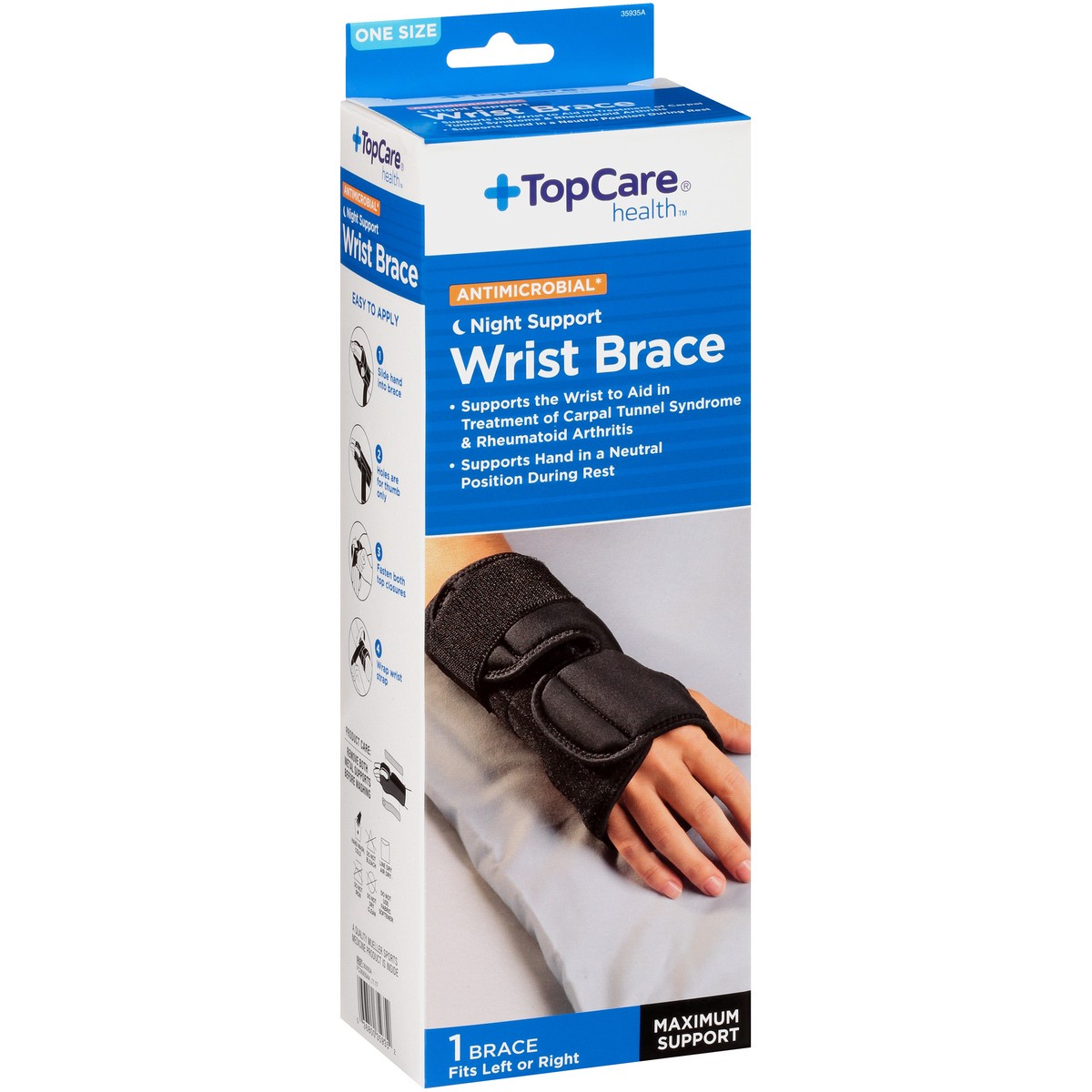 slide 3 of 8, TopCare Wrist Brace, Night Support, One Size, 1 ct