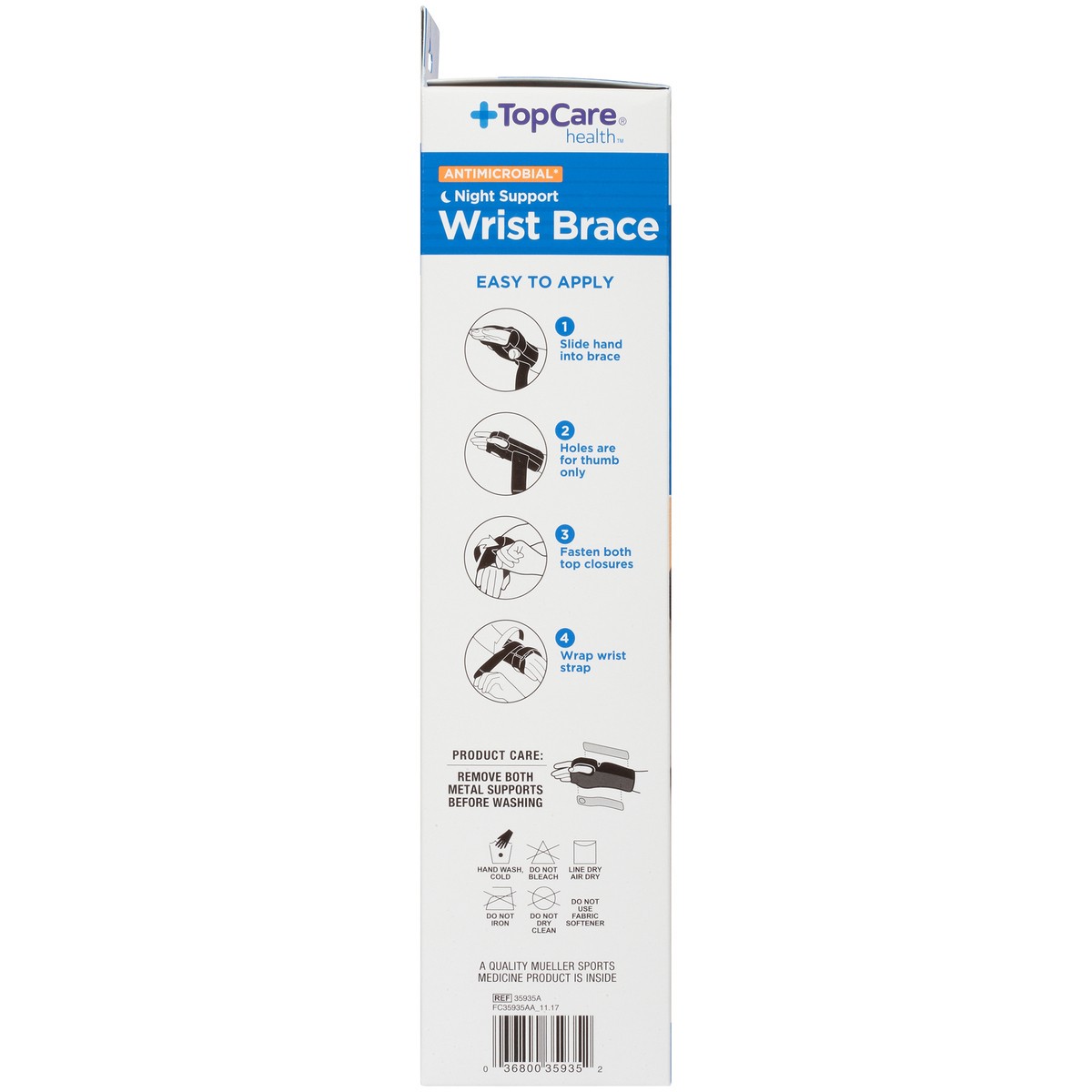 slide 4 of 8, TopCare Wrist Brace, Night Support, One Size, 1 ct