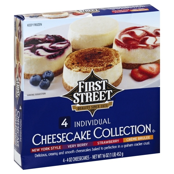 slide 1 of 1, First Street Single Serve Assorted Cheesecake, 16 oz