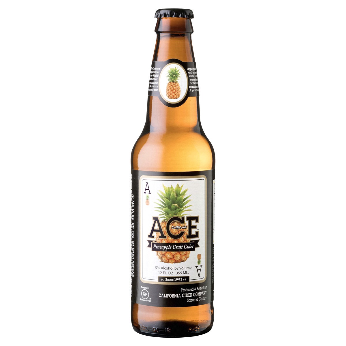 slide 1 of 9, ACE Pineapple Hard Cider, 12 fl oz