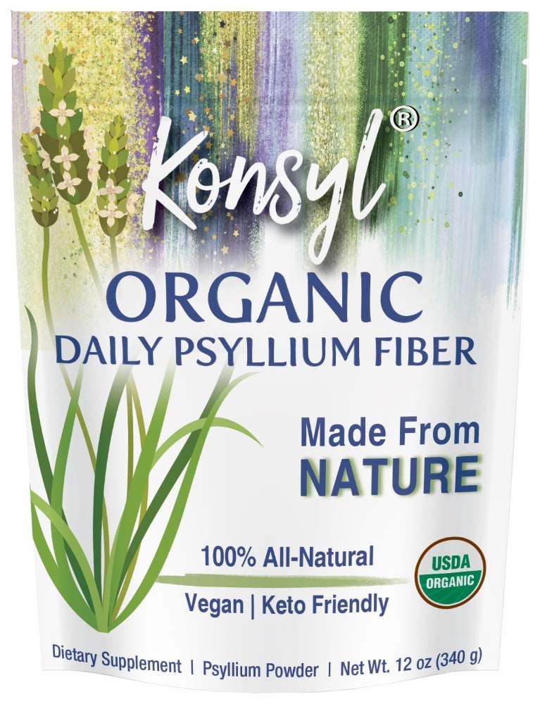 slide 1 of 1, Konsyl Organic Daily Psyllium Fiber Powder, 12 oz