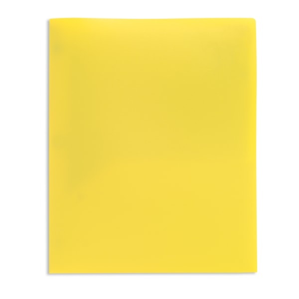 slide 1 of 2, Office Depot Brand School-Grade 2-Pocket Poly Folder, Letter Size, Yellow, 1 ct