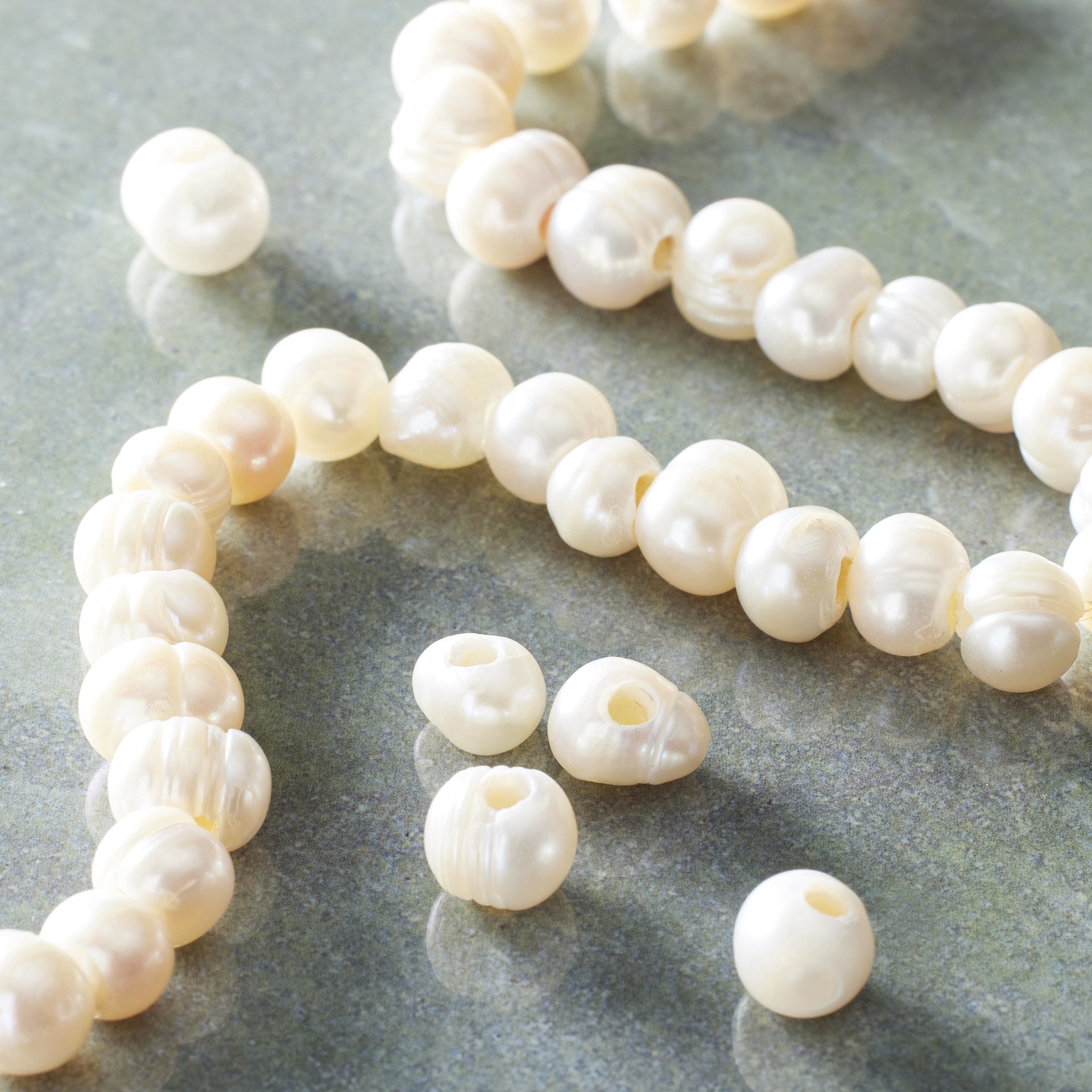slide 3 of 3, Ivory Large Hole Natural Pearl Nugget Beads By Bead Landing, 8mm-9mm
