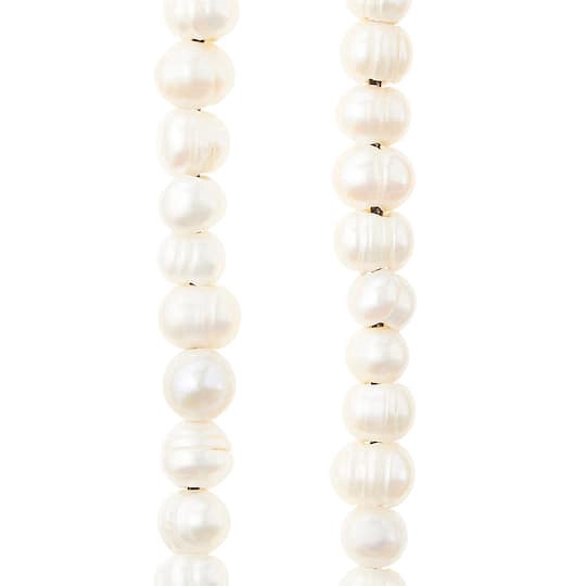 slide 1 of 3, Ivory Large Hole Natural Pearl Nugget Beads By Bead Landing, 8mm-9mm