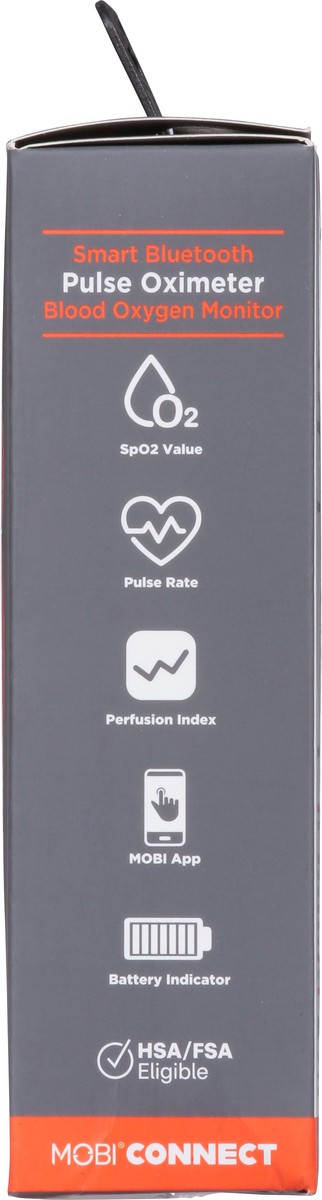 slide 11 of 12, Mobi Smart Bluetooth Blood Oxygen Monitor Pulse Oximeter 1 ea, 1 ct
