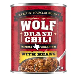 Wolf Brand Chili With Beans, 14g Protein Per Serving, 19 oz. Can