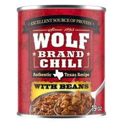 Wolf Brand Chili With Beans, 14g Protein Per Serving, 19 oz. Can