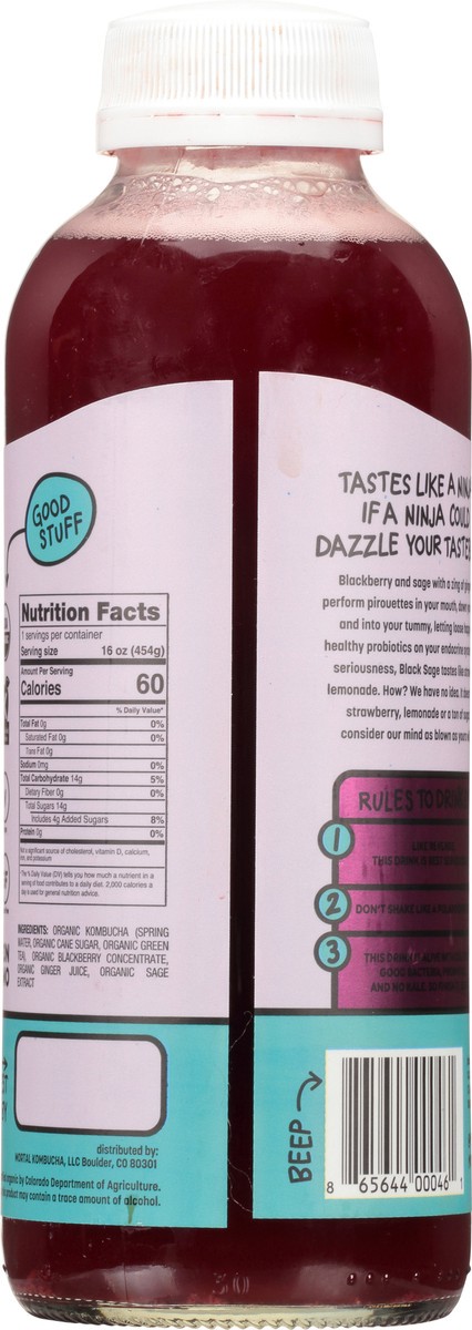slide 8 of 9, Mortal Kombucha Black Sage Juice - 16 fl oz, 16 fl oz