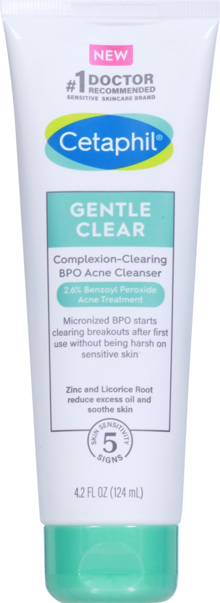 slide 3 of 9, Cetaphil Gentle Clear Complexion-Clearing BPO Acne Cleanser, 4.2 oz, 4.2 fl oz