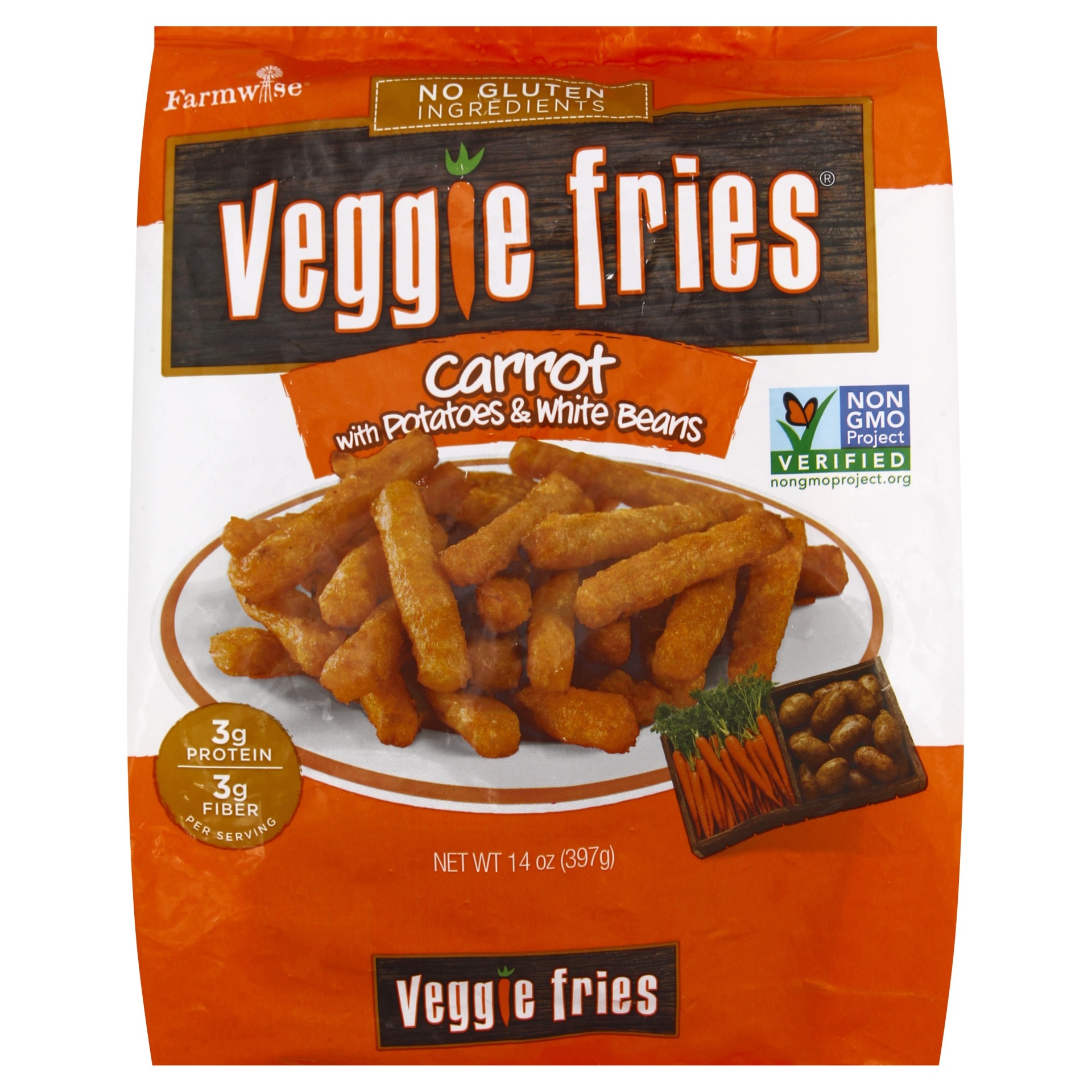 slide 1 of 8, Farmwise Veggie Fries Carrots, 14 oz