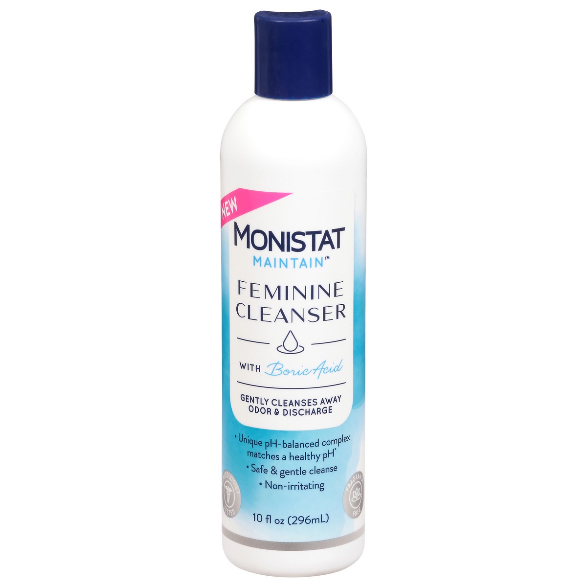 slide 1 of 9, Monistat Boric Acid Feminine Cleanser, Fragrance Free Feminine Wash, 10 Fl Oz, 1 Pack, 10 fl oz