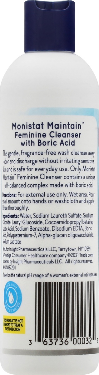 slide 9 of 9, Monistat Maintain Feminine Cleanser With Boric Acid, 10 fl oz