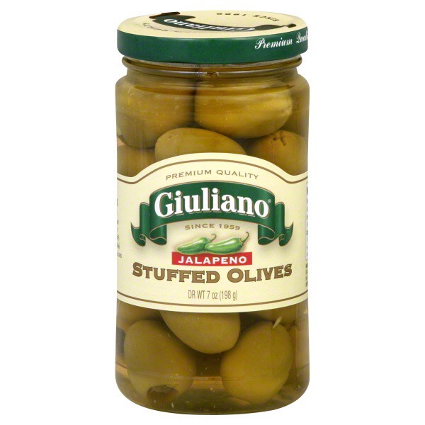 slide 1 of 2, Giuliano Stuffed Olives, Jalapeno, 7 oz