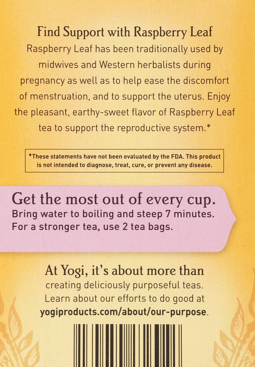 slide 6 of 9, Yogi Raspberry Leaf Herbal Supplement 16 Bags, 16 ct
