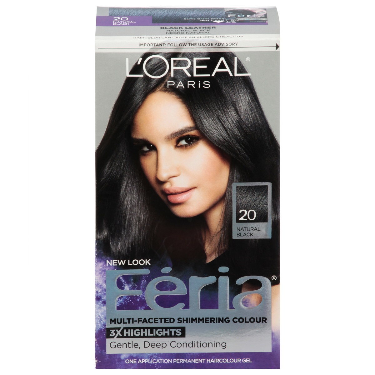 slide 1 of 8, L'Oréal Fería L'Oreal Paris Feria Multi-Faceted Shimmering Color - 6.3 fl oz - 20 Natural Black - 1 Kit, 1 ct