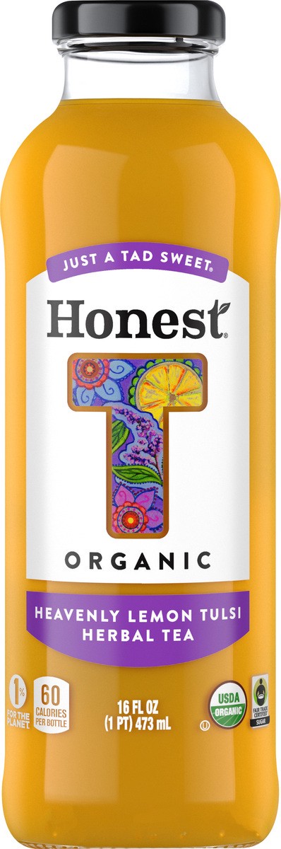 slide 1 of 12, Honest Organic Heavenly Lemon Tulsi Herbal Tea - 16 oz, 16 fl oz