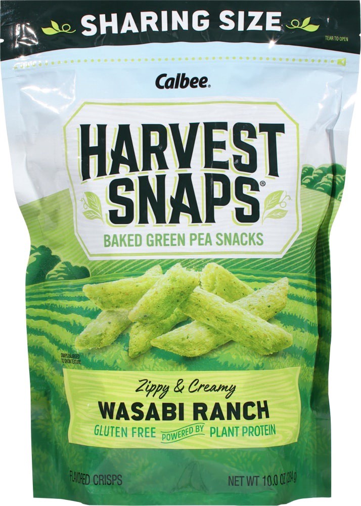 slide 2 of 3, Harvest Snaps Sharing Size Wasabi Ranch Baked Green Pea Snacks 10.0 oz, 10 oz