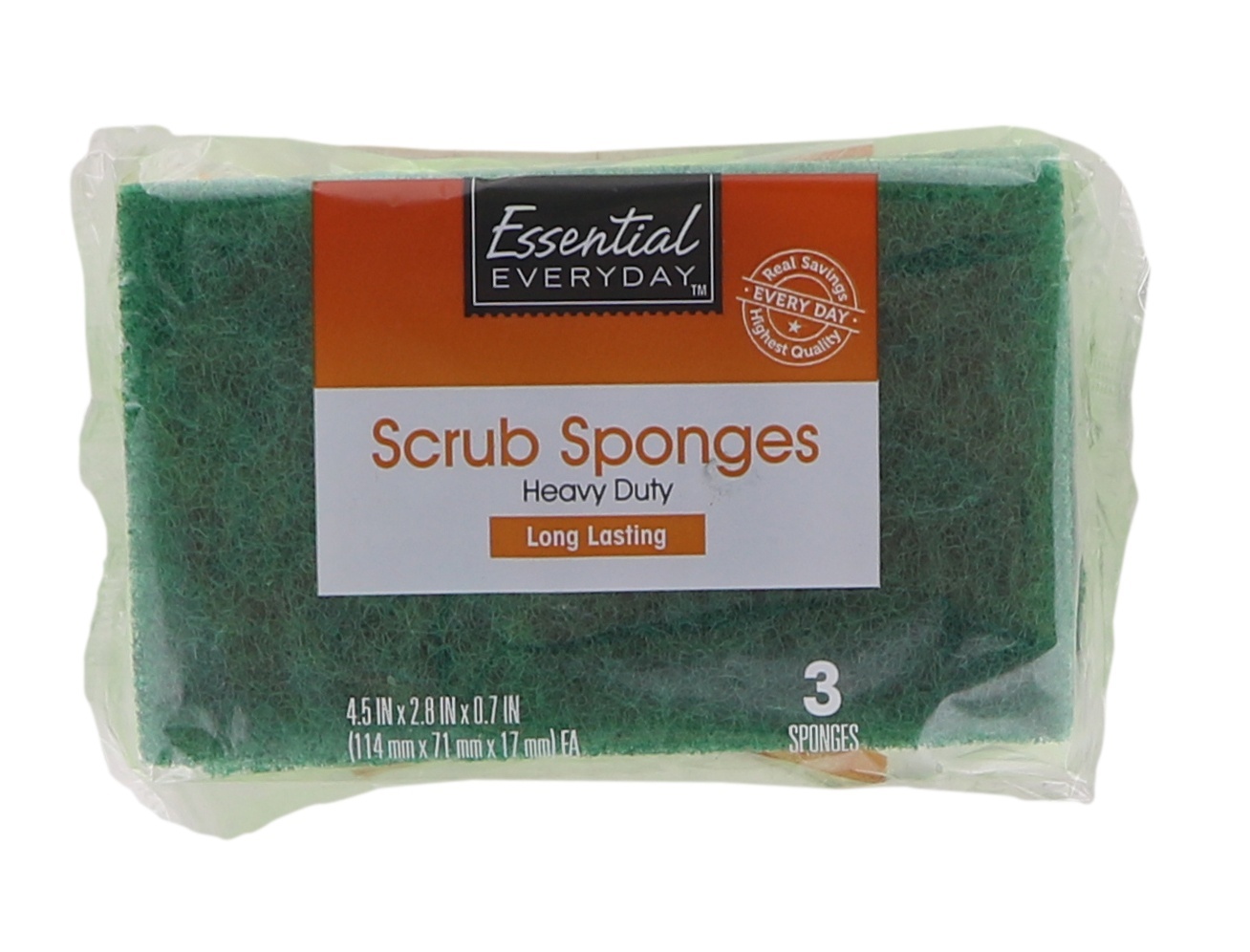 slide 1 of 1, Essential Everyday Heavy Duty Scrubber, 3 ct