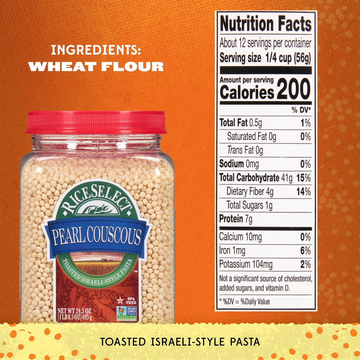 slide 9 of 9, RiceSelect Rice Select Couscous Pearl Plain, 24.5 oz