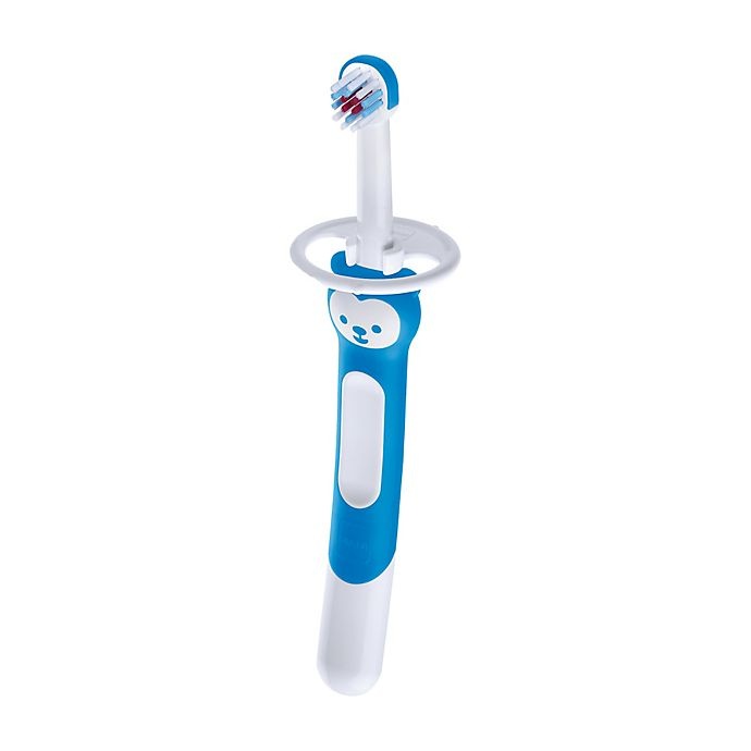 slide 1 of 1, MAM Brushy the Bear Training Toothbrush - Blue, 1 ct