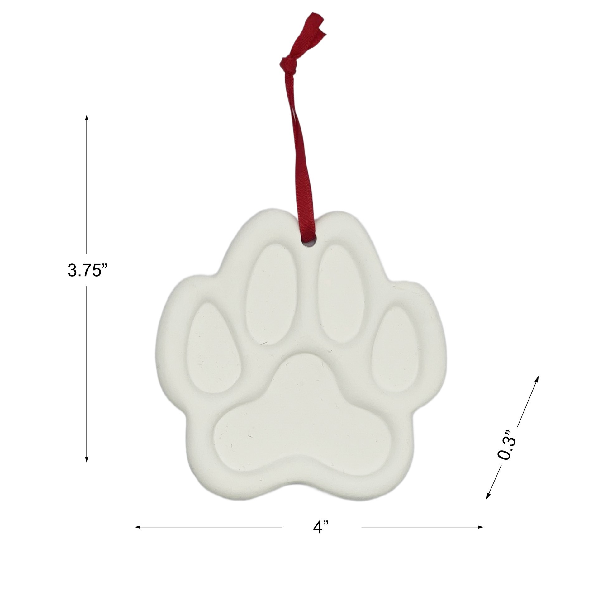 slide 4 of 4, Make Market 4" Diy Ceramic Paw Ornament By Ashland, 4 in