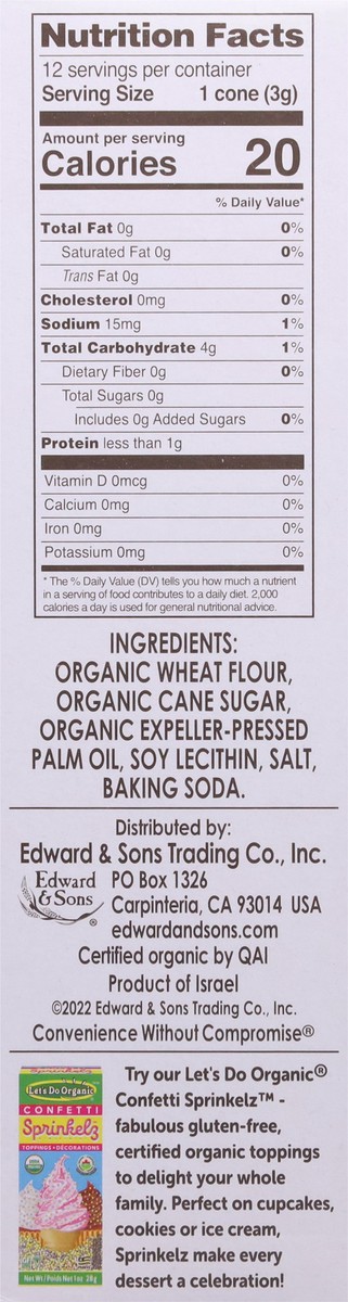 slide 9 of 16, Let's Do Organic Organic Cake Style Ice Cream Cones 12 ea, 12 ct